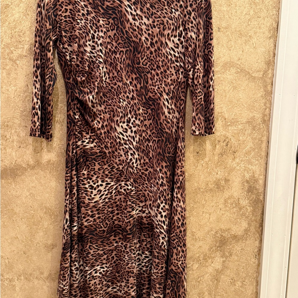 Robbie Bee Brown and Tan Leopard Print Dress for a Night Out